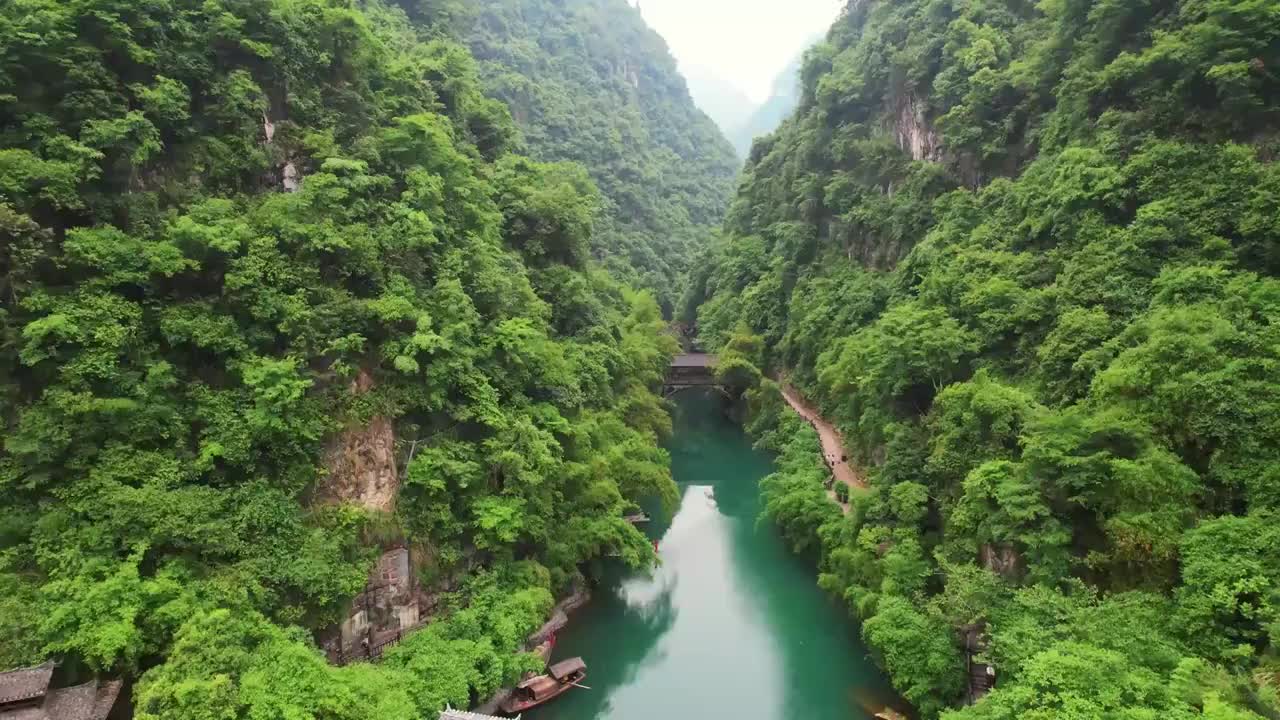 航拍湖北宜昌三峡人家景区视频素材