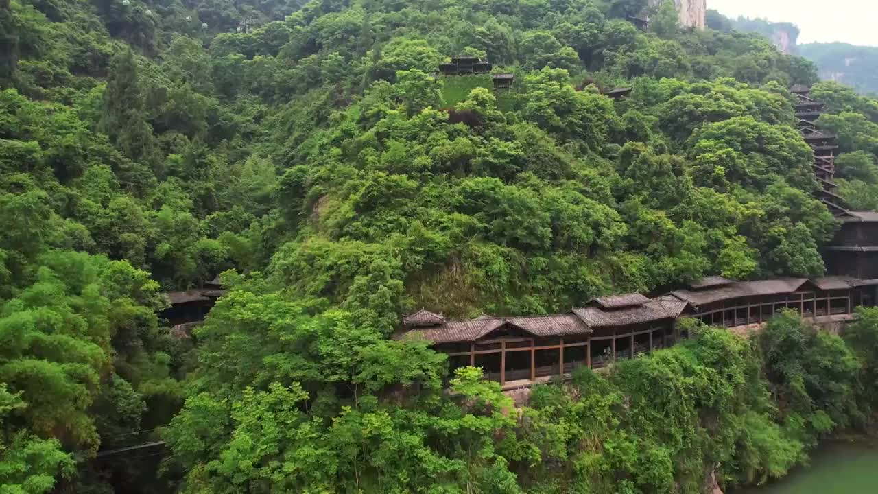 航拍湖北宜昌三峡人家景区视频素材