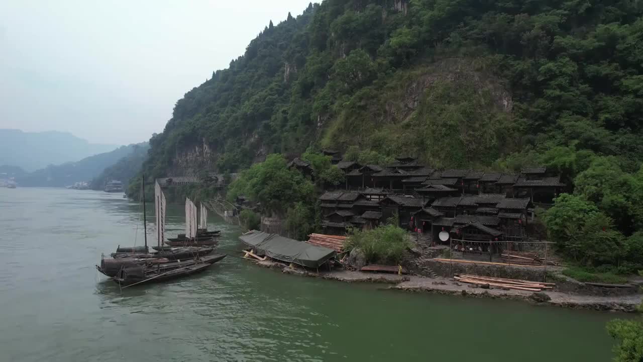 航拍湖北宜昌三峡人家景区视频素材