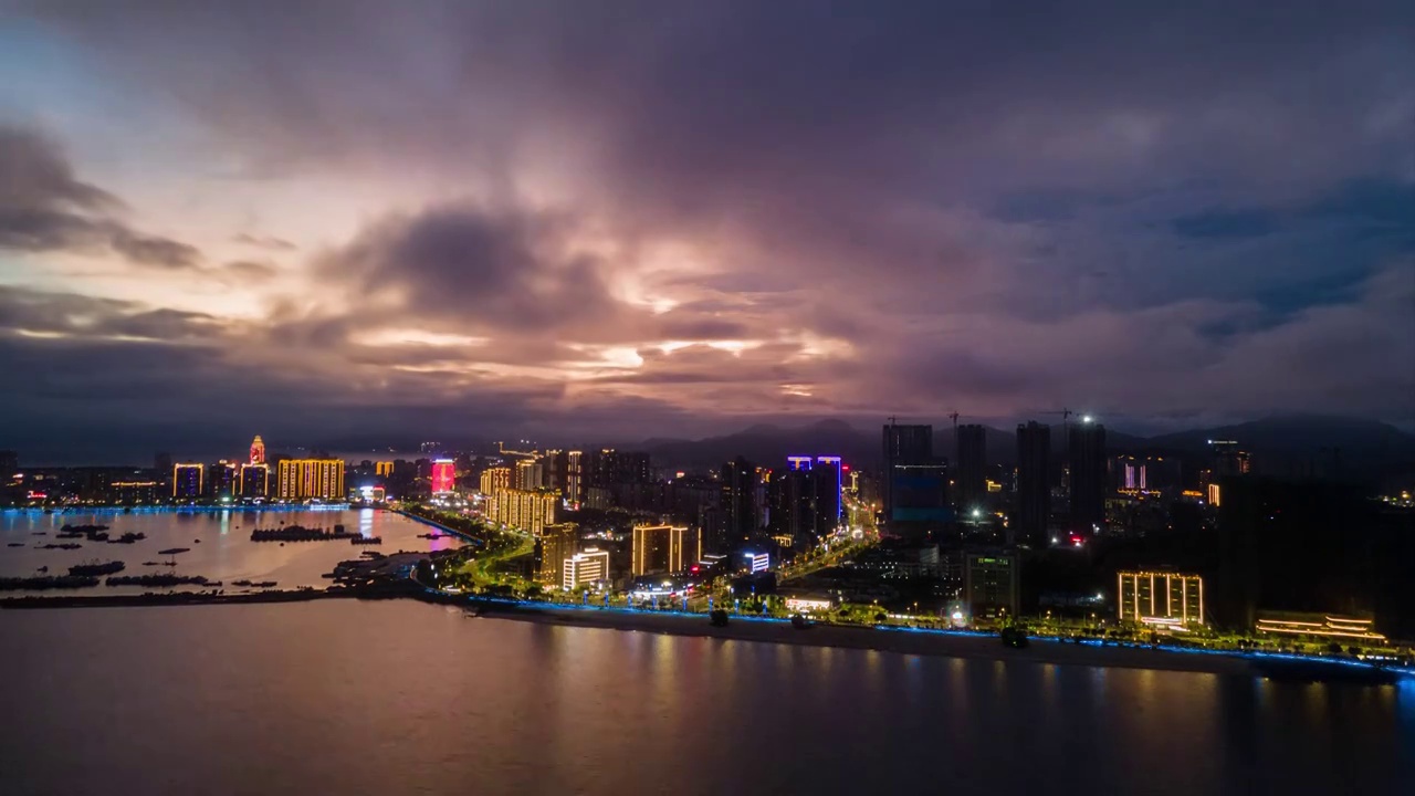 城市夜景天空延时视频素材