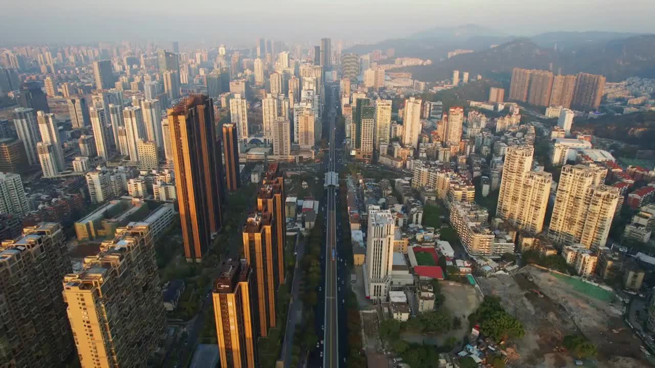 厦门航拍城市建筑风光视频素材