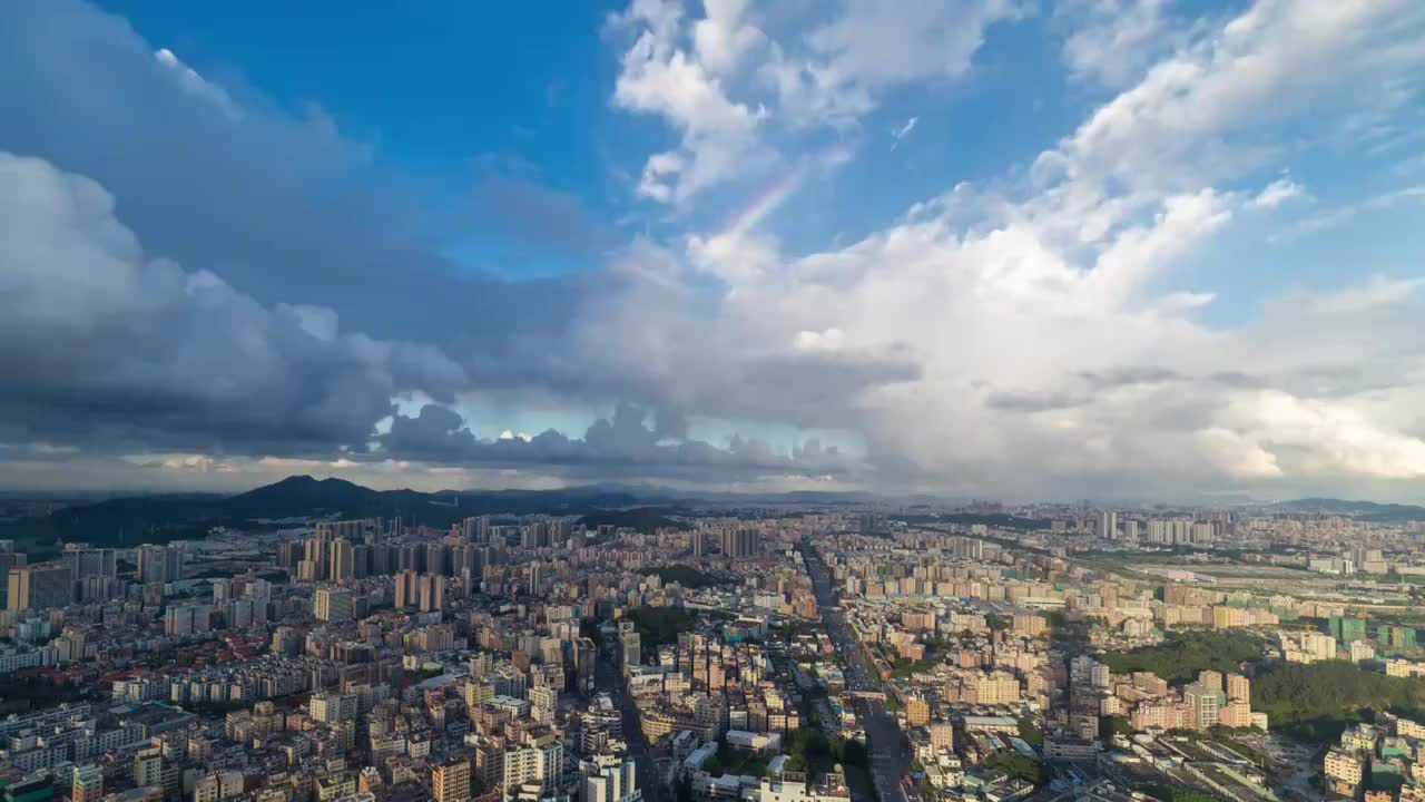 蓝天白云暴雨天气延时摄影天空素材视频素材