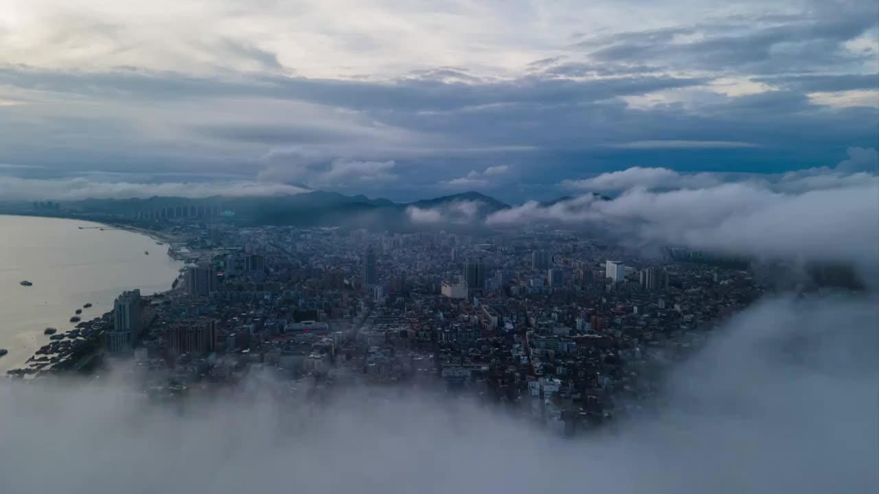 城市云海延时视频素材