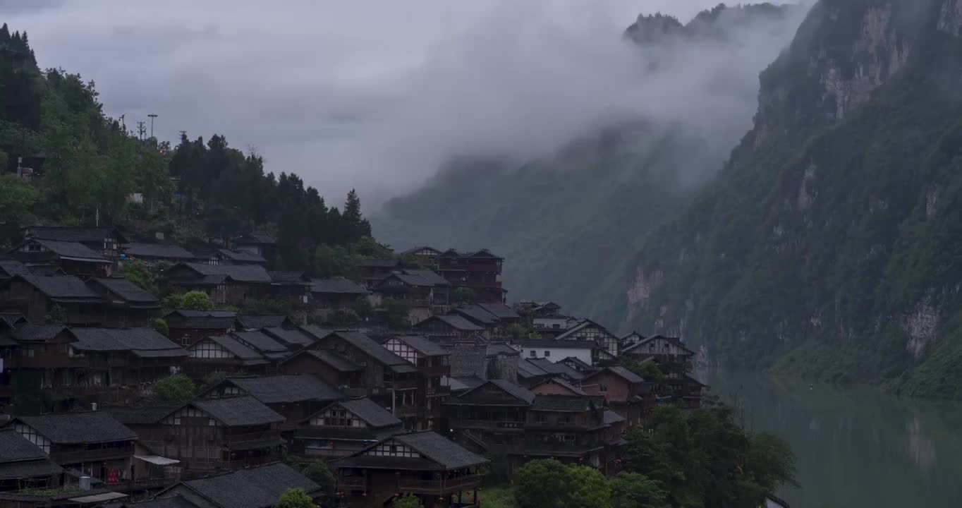 重庆酉阳龚滩古镇视频素材