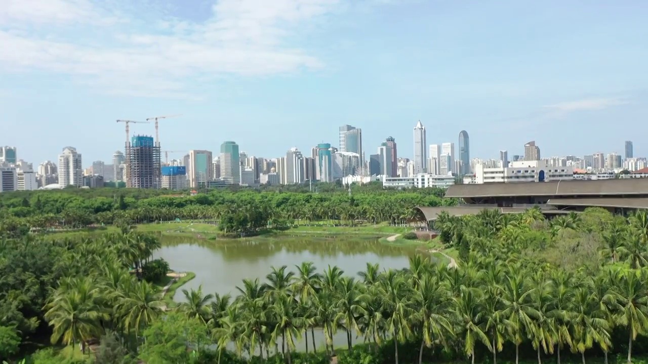 海南省海口市滨海核心区城市天际线视频素材