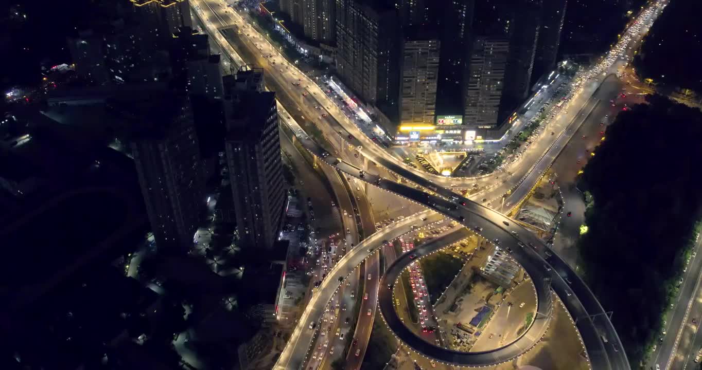 西安沣惠南路夜景视频素材