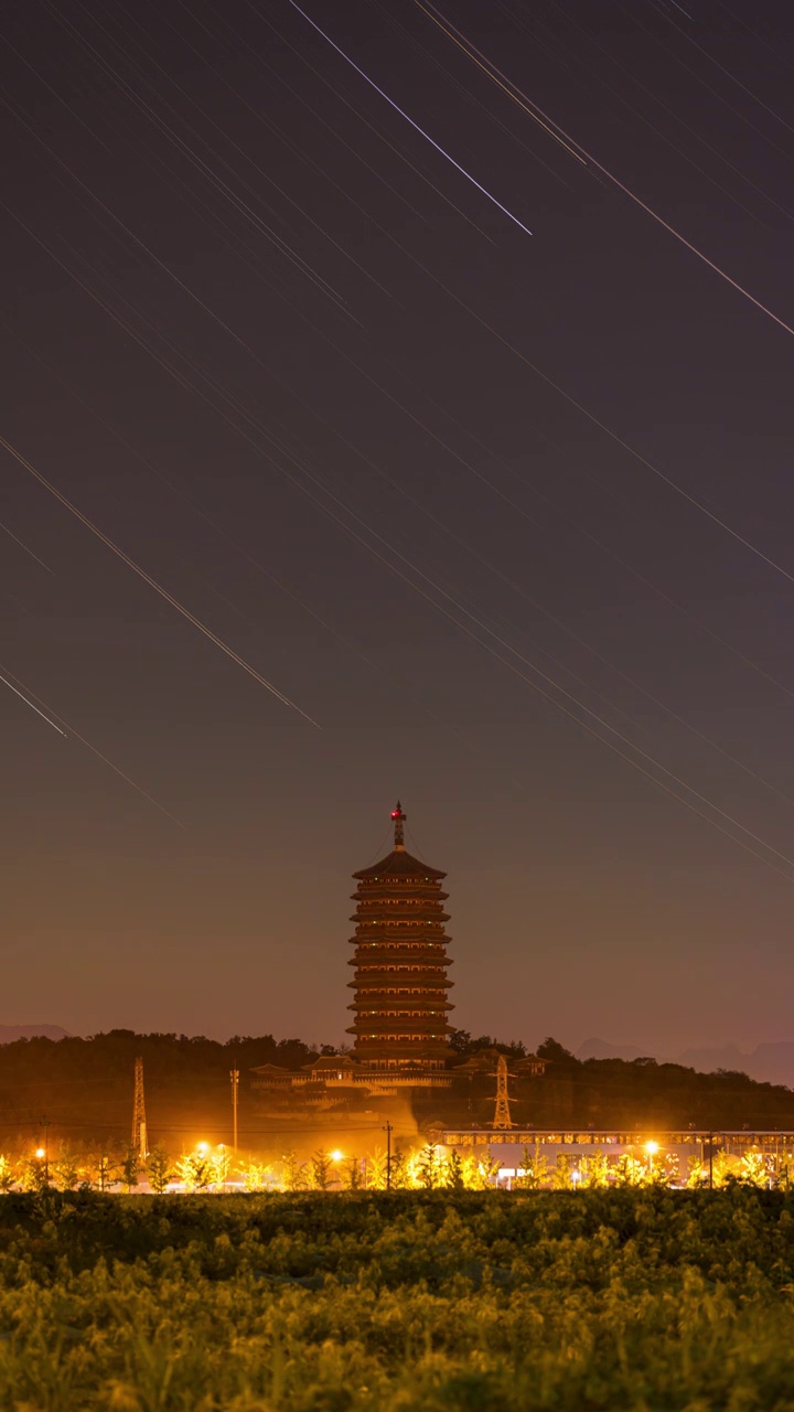 北京园博园永定塔星轨视频素材