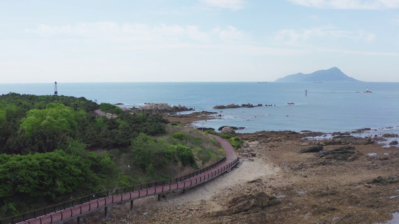 青岛鱼鸣嘴海滨风光视频素材