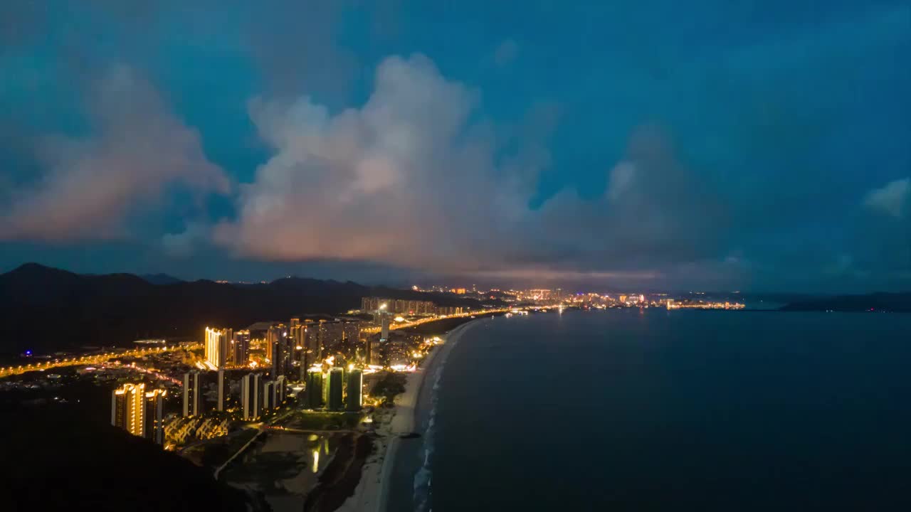 汕尾金町湾夜景延时视频素材