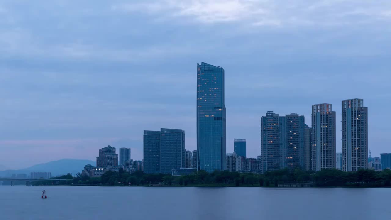 中国惠州江北区城市风景延时摄影视频素材