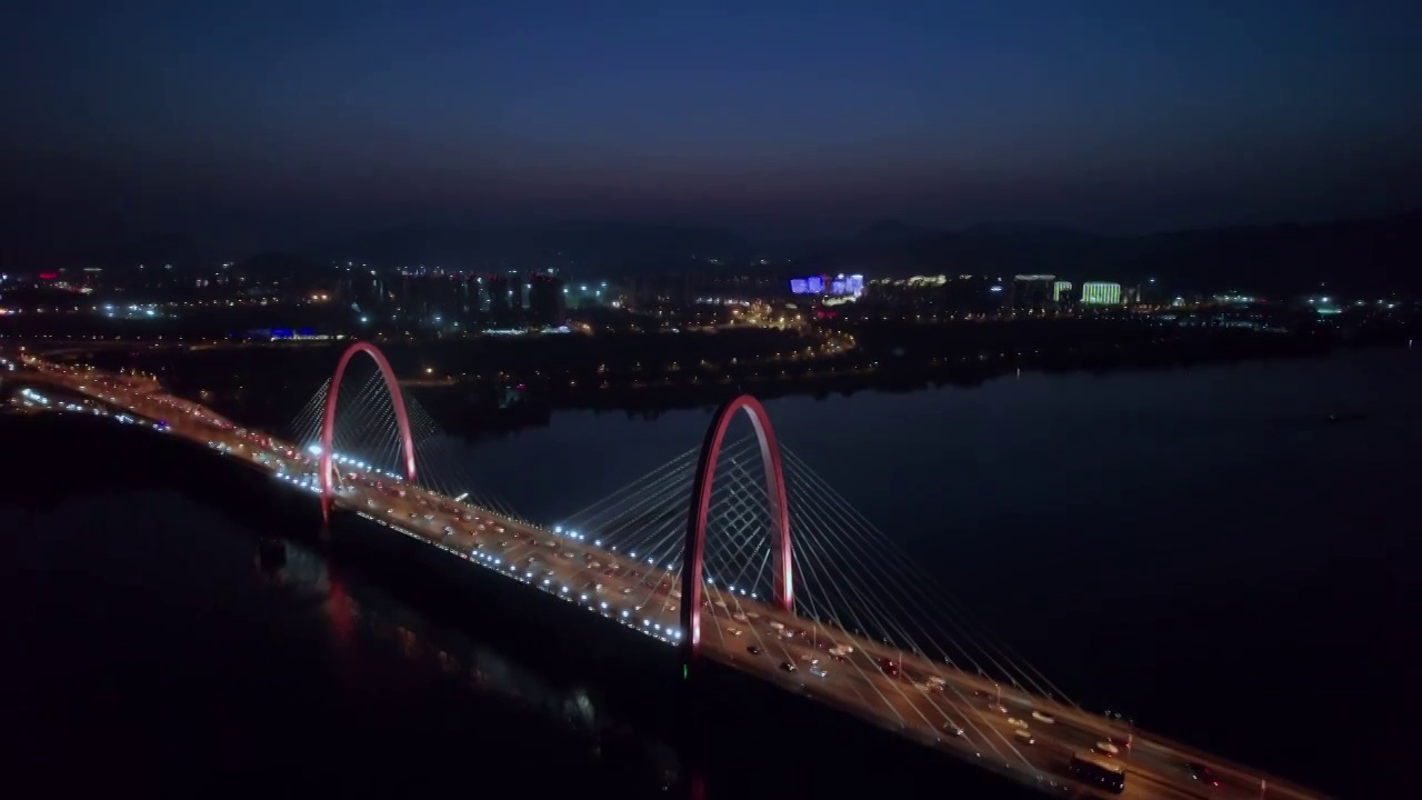 杭州之江大桥夜景视频素材