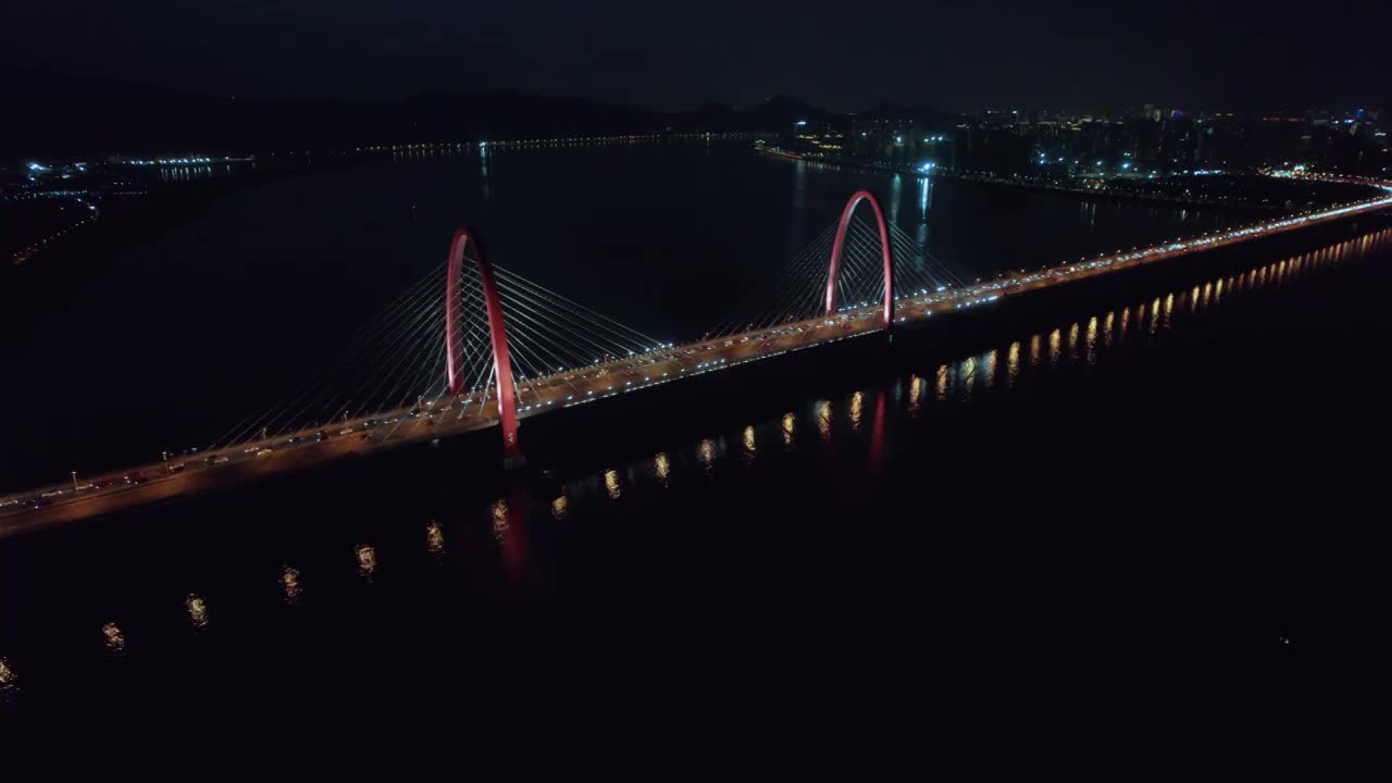 杭州之江大桥夜景视频素材