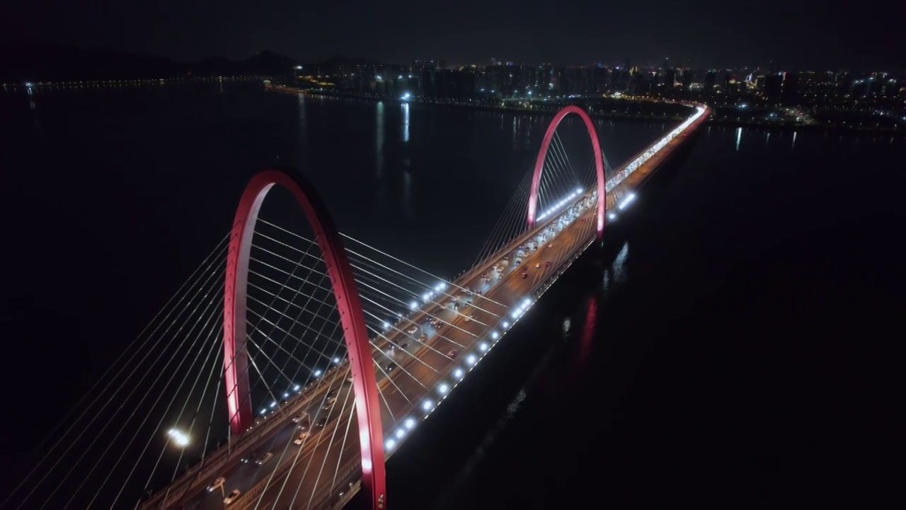 杭州之江大桥夜景视频素材