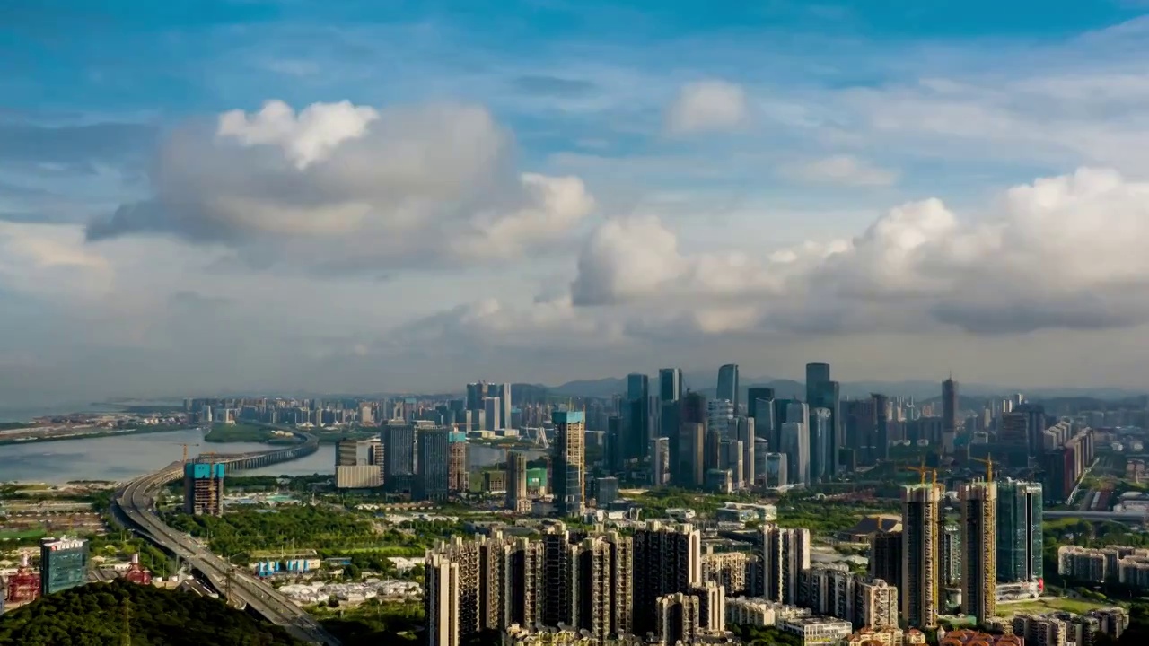 深圳前海深港合作区前海自贸区新貌延时摄影视频素材