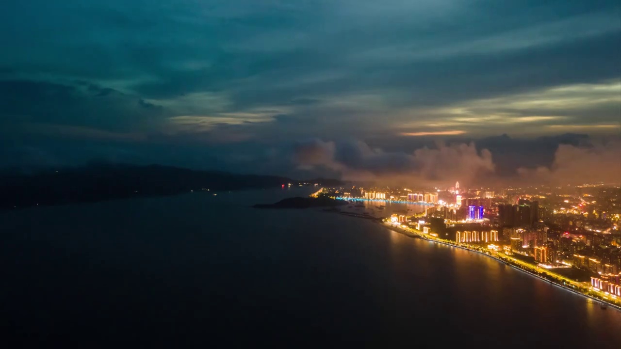 城市夜景天空延时视频素材