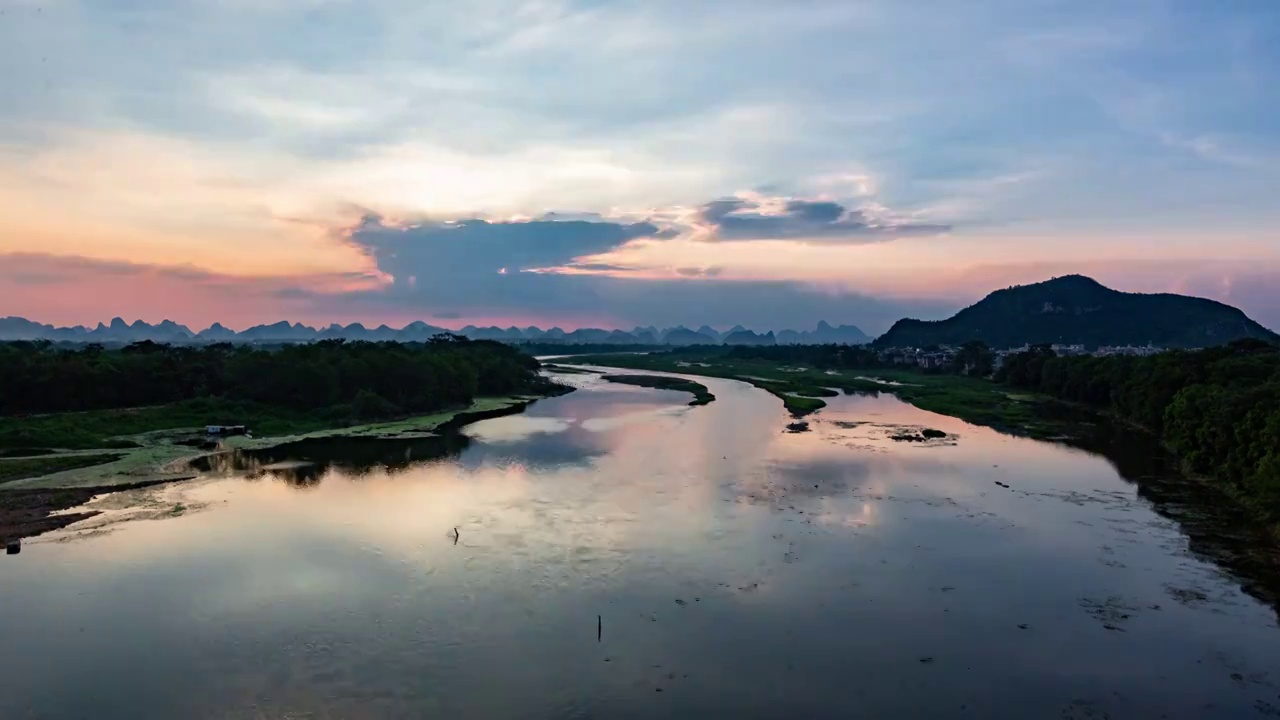 桂林龍門大橋日落视频素材