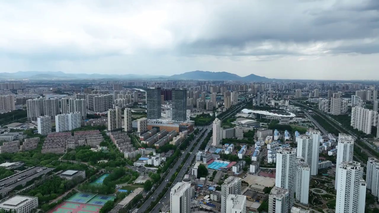 航拍沿海城市秦皇岛风光视频素材