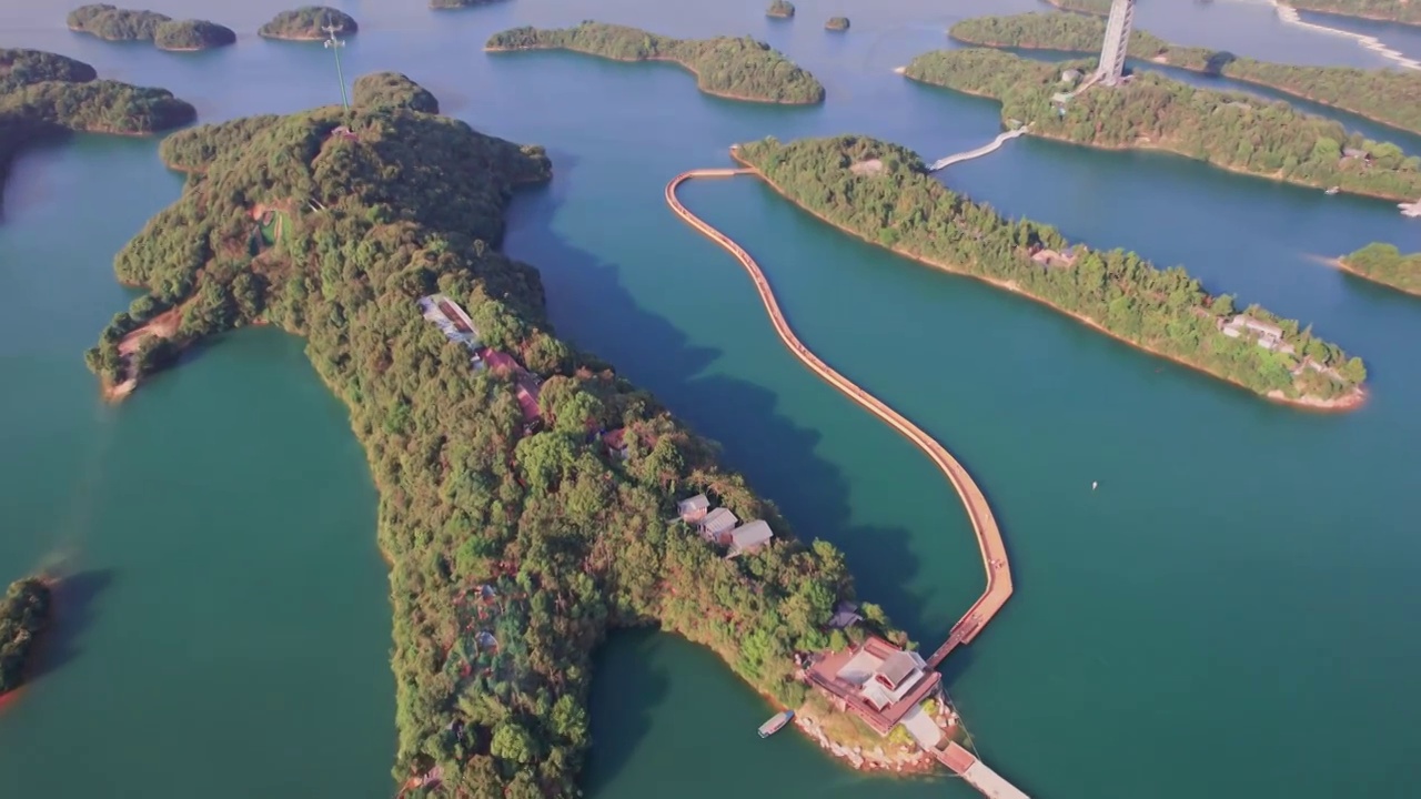 九江市永修县柘林水库庐山西海风景视频素材