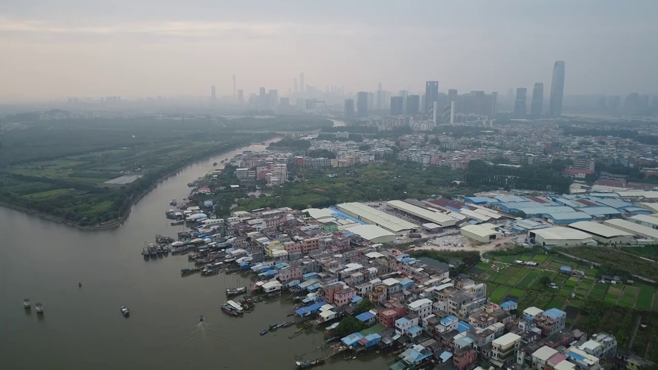 广州珠江新城航拍东塔西塔花城广场视频素材