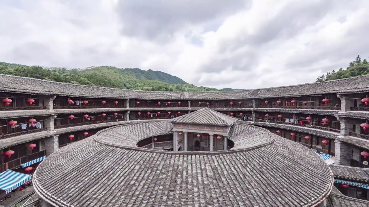 福建永定洪坑土楼王子振成楼视频素材