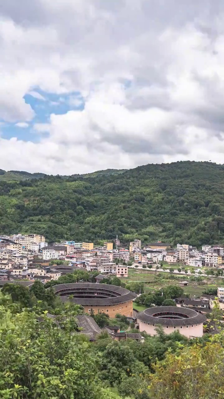 福建龙岩市南靖县河坑土楼群视频素材