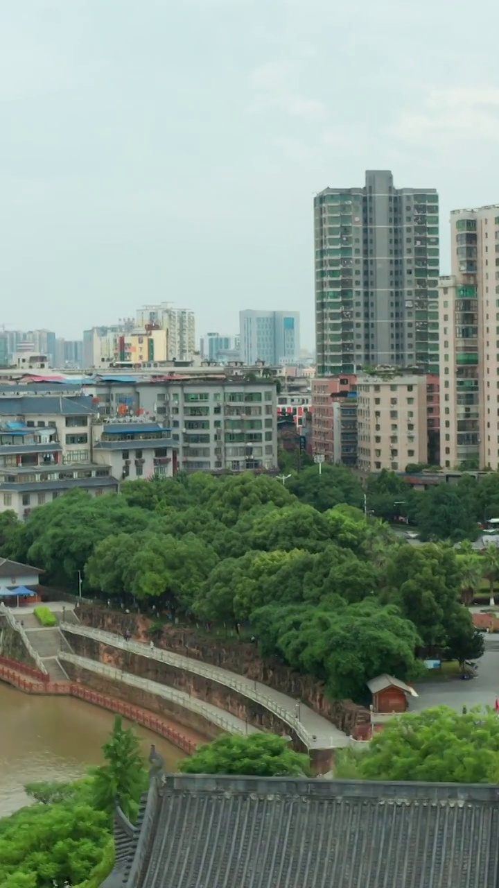 航拍湖南衡阳石鼓书院log素材视频素材