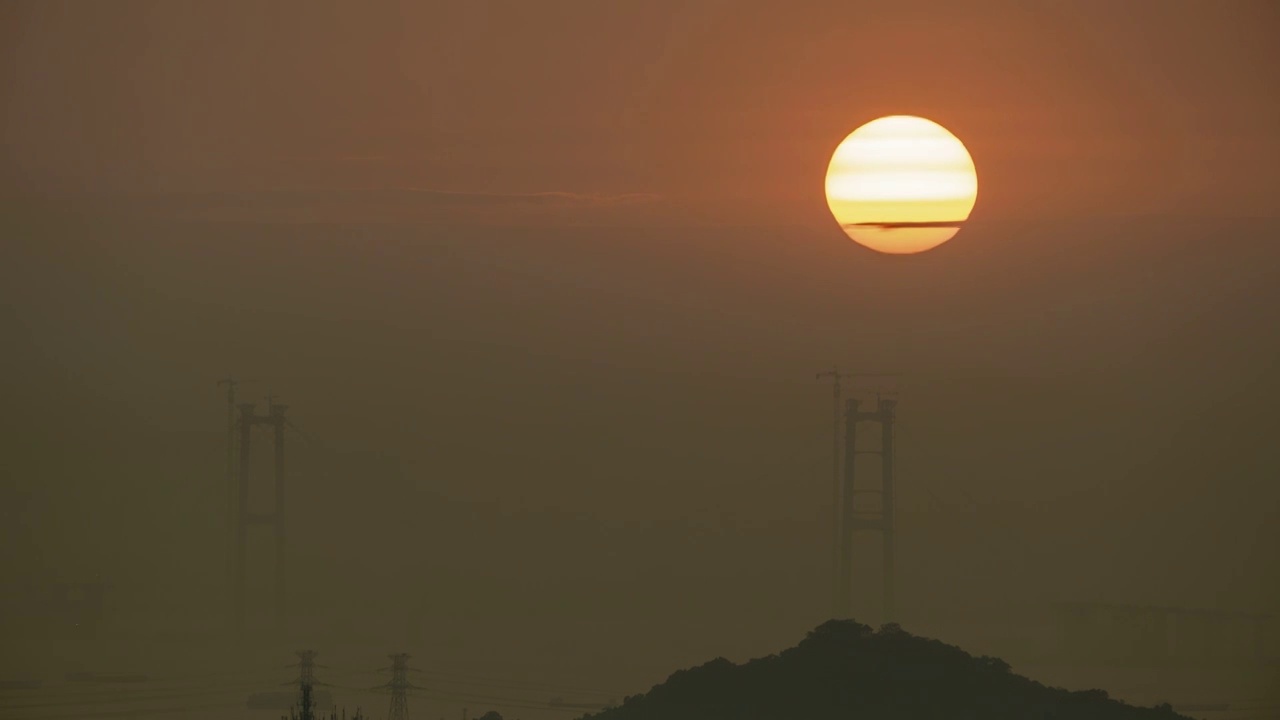 深中通道日落延时视频素材