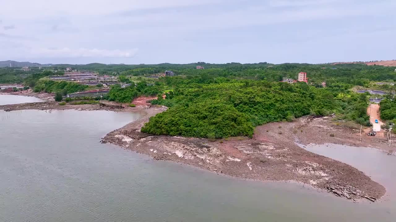 广西防城港珍珠湾养殖基地风光视频素材