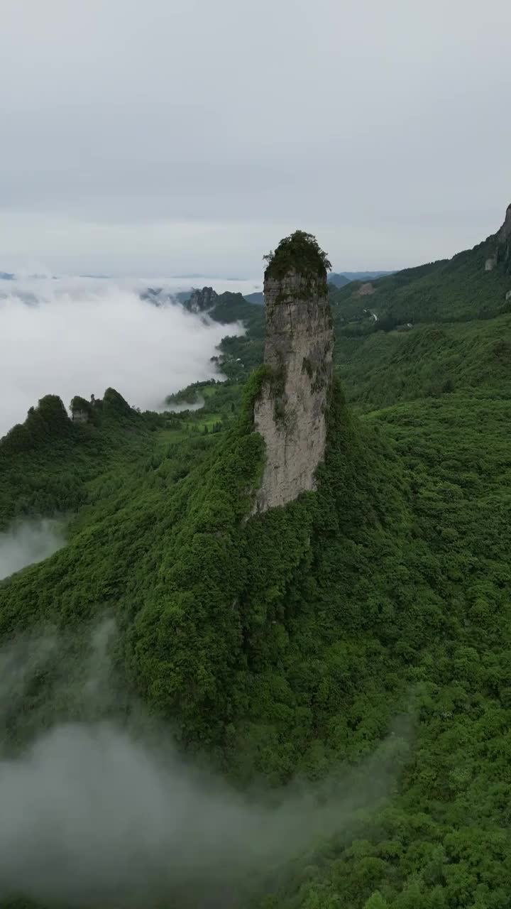 国有地质公园湖北恩施大峡谷绝壁长廊朝天笋风光视频素材