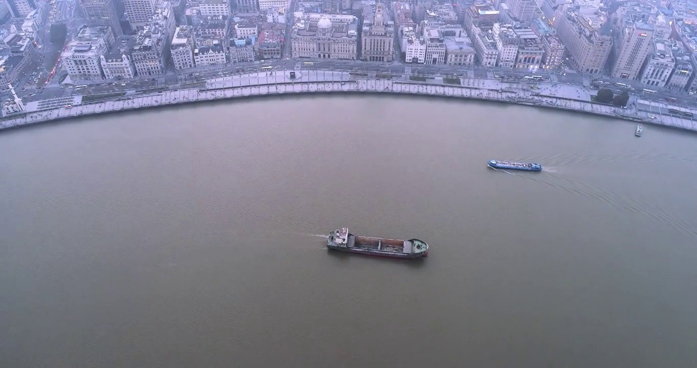 上海 外滩 黄浦江 航拍视频素材