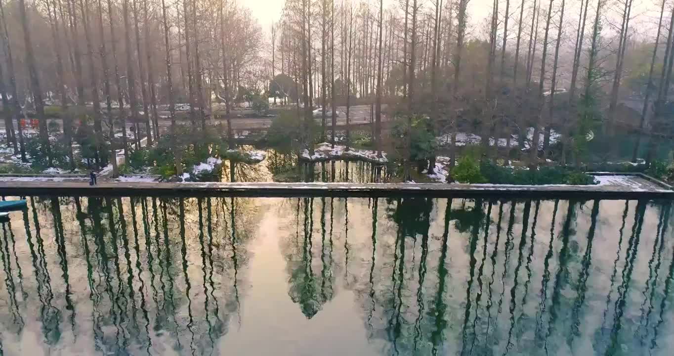 杭州 西湖 大雪 杨公堤 雪景视频下载