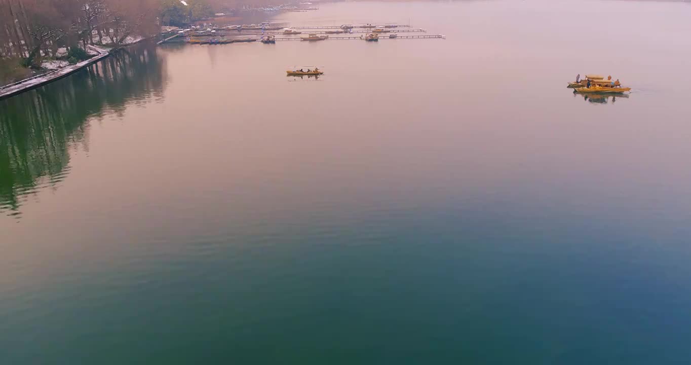 杭州 西湖 大雪 杨公堤 雪景视频素材