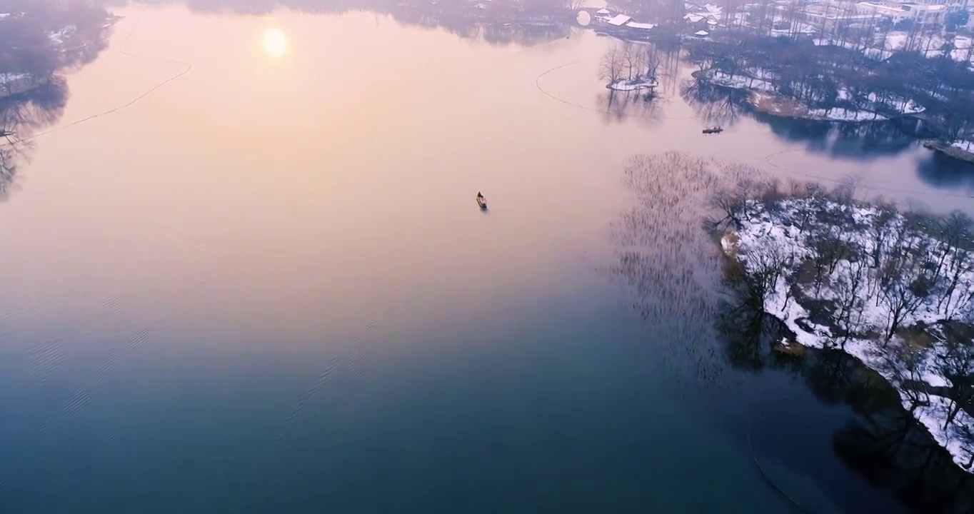 杭州 西湖 大雪 杨公堤 雪景视频素材