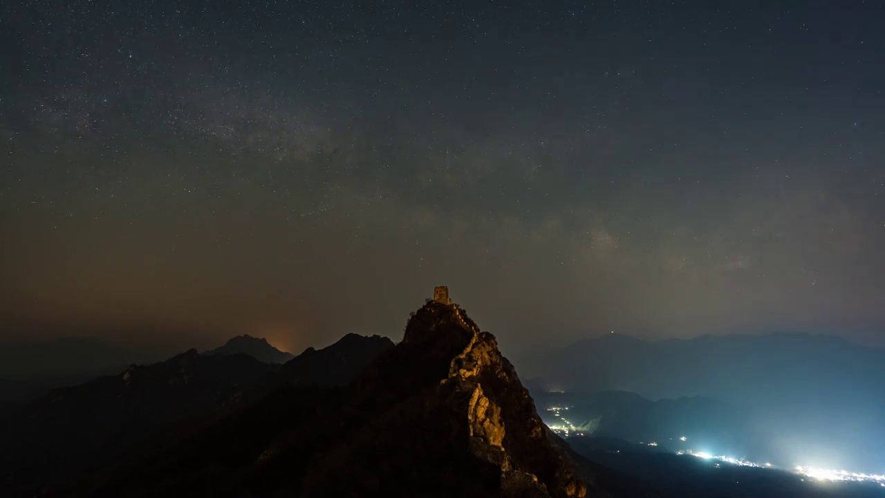 中国北京 司马台星空延时视频素材