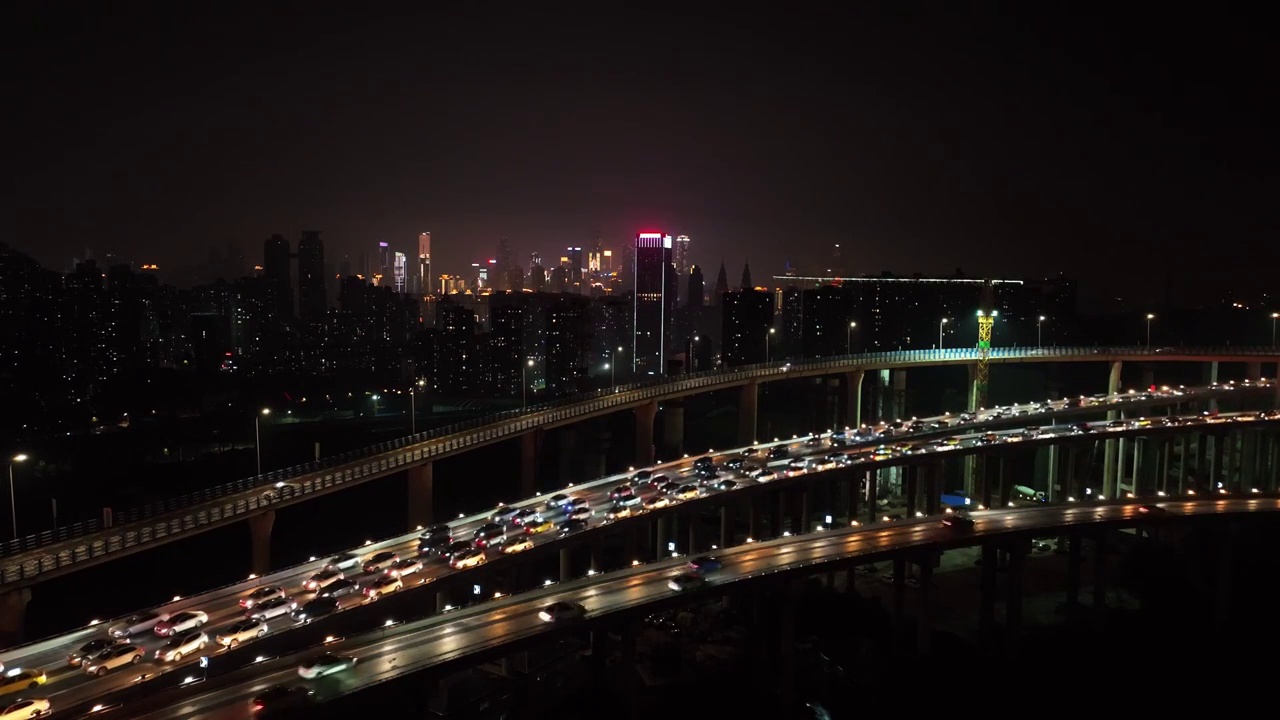 重庆海峡路立交桥夜景视频素材