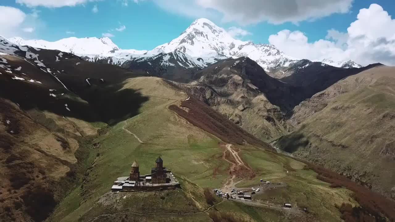 格鲁吉亚卡兹别克雪山视频素材