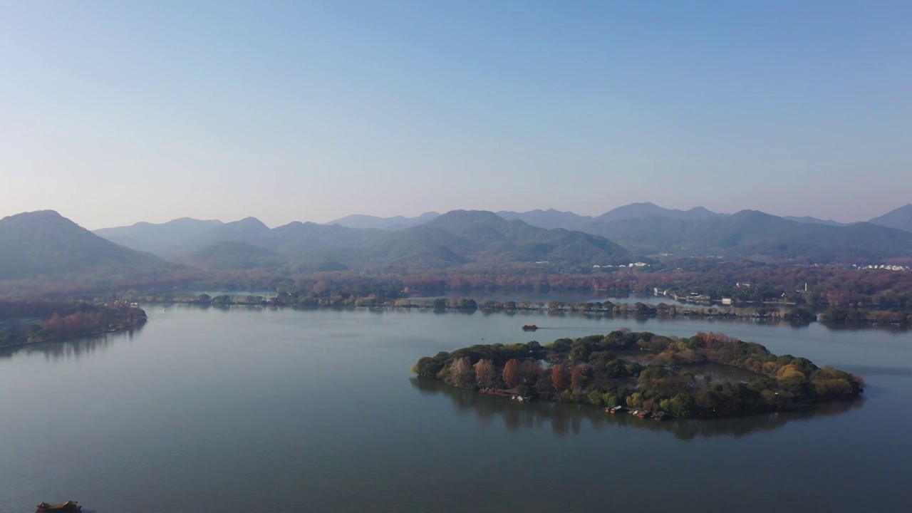 西湖雷峰塔和小瀛洲视频素材