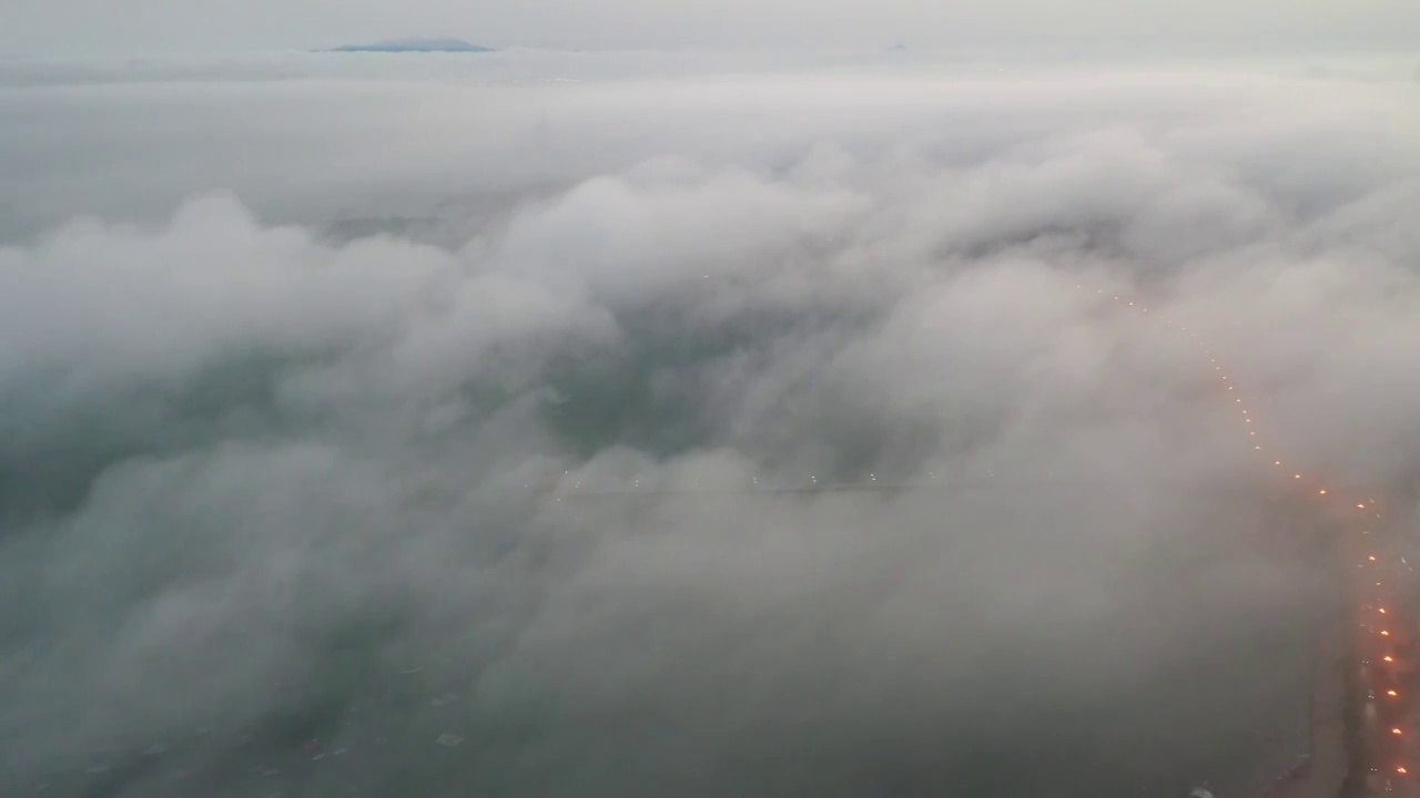 青岛栈桥平流雾视频素材