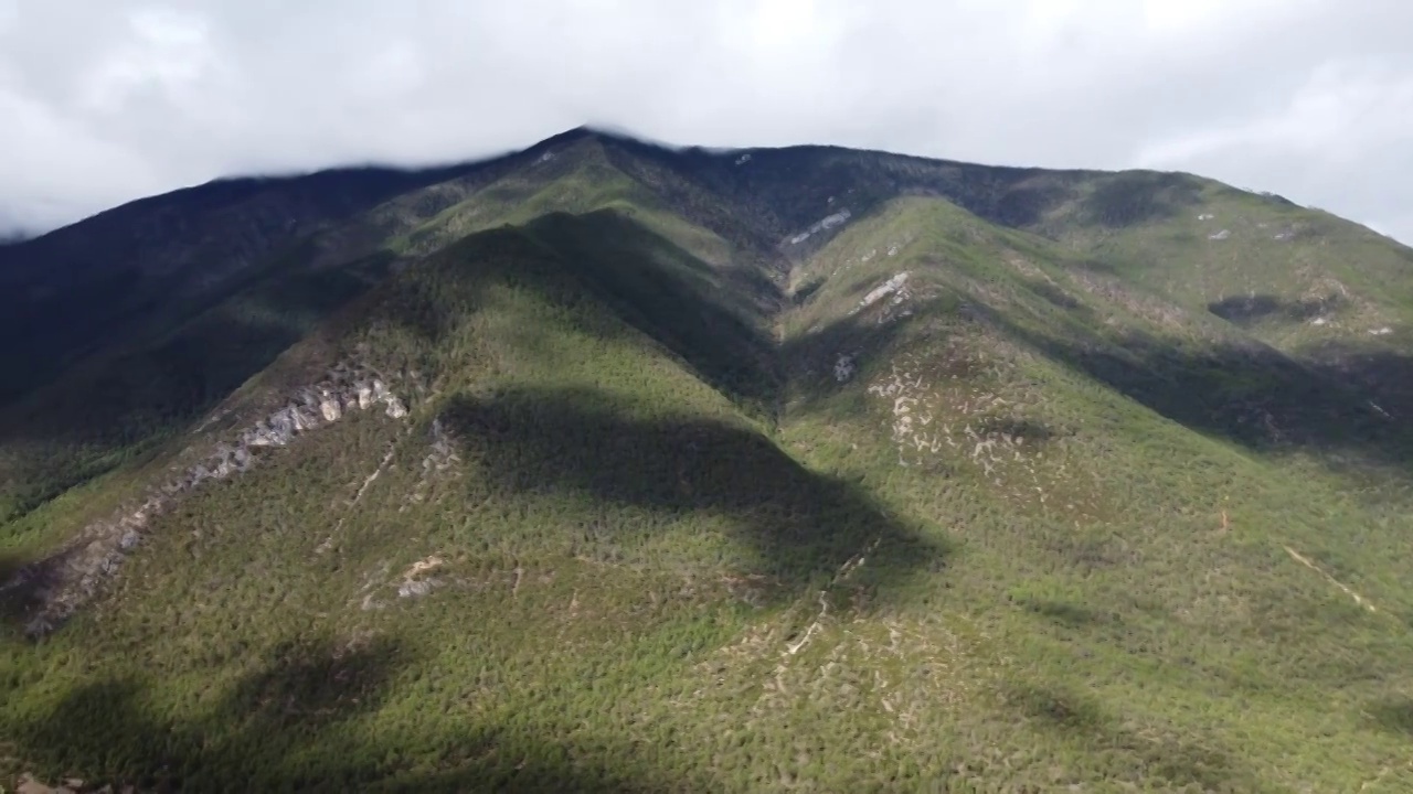 山谷高空飞行左转头视频素材