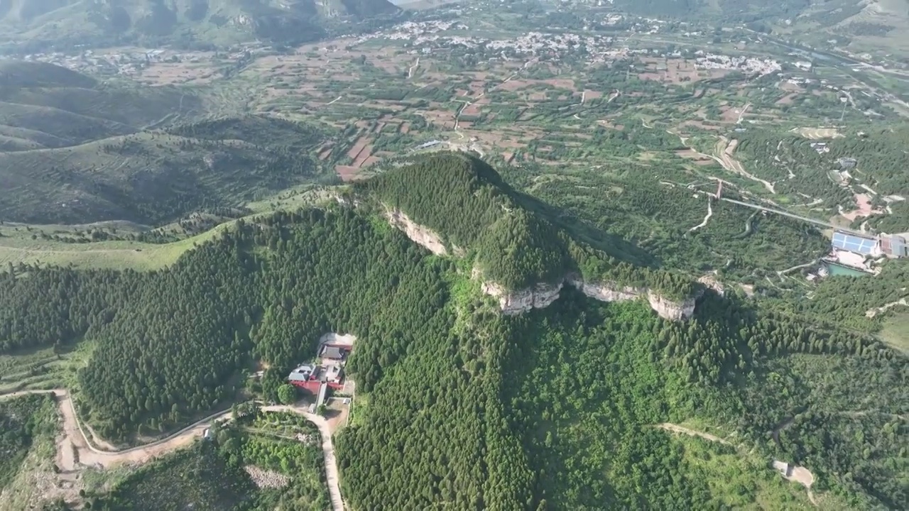 航拍济南市中区大寨山视频素材