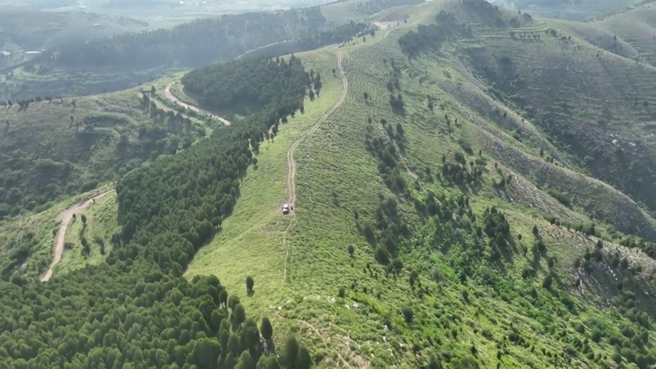 航拍济南市中区大寨山视频素材