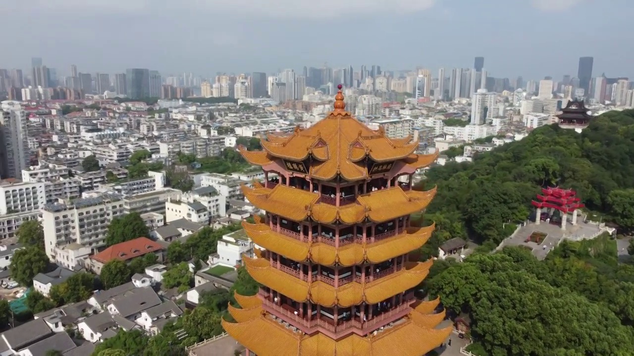 武汉黄鹤楼右刷锅视频素材