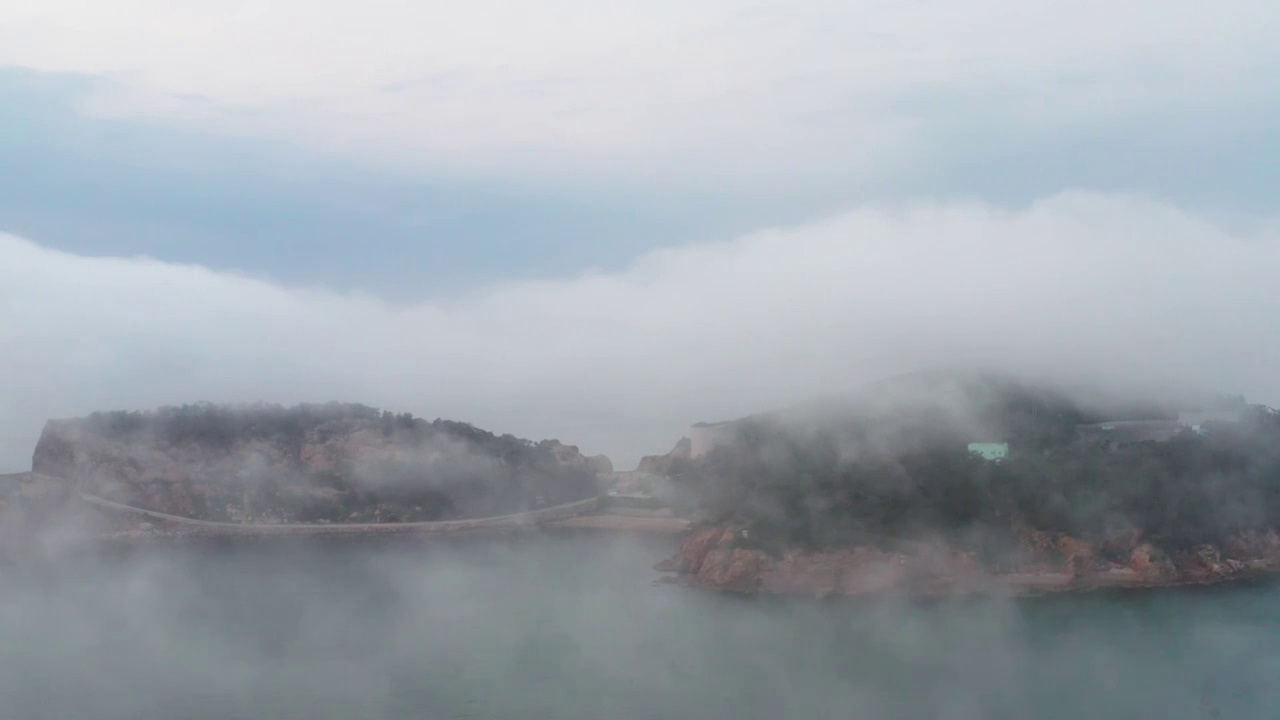 山东荣成摩天岭云海风光视频素材