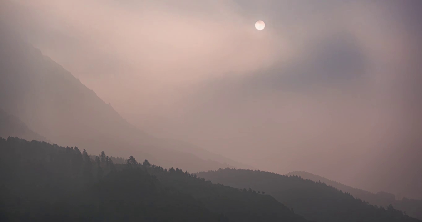 北京房山百草畔清晨浓雾森林及日出延时视频视频素材