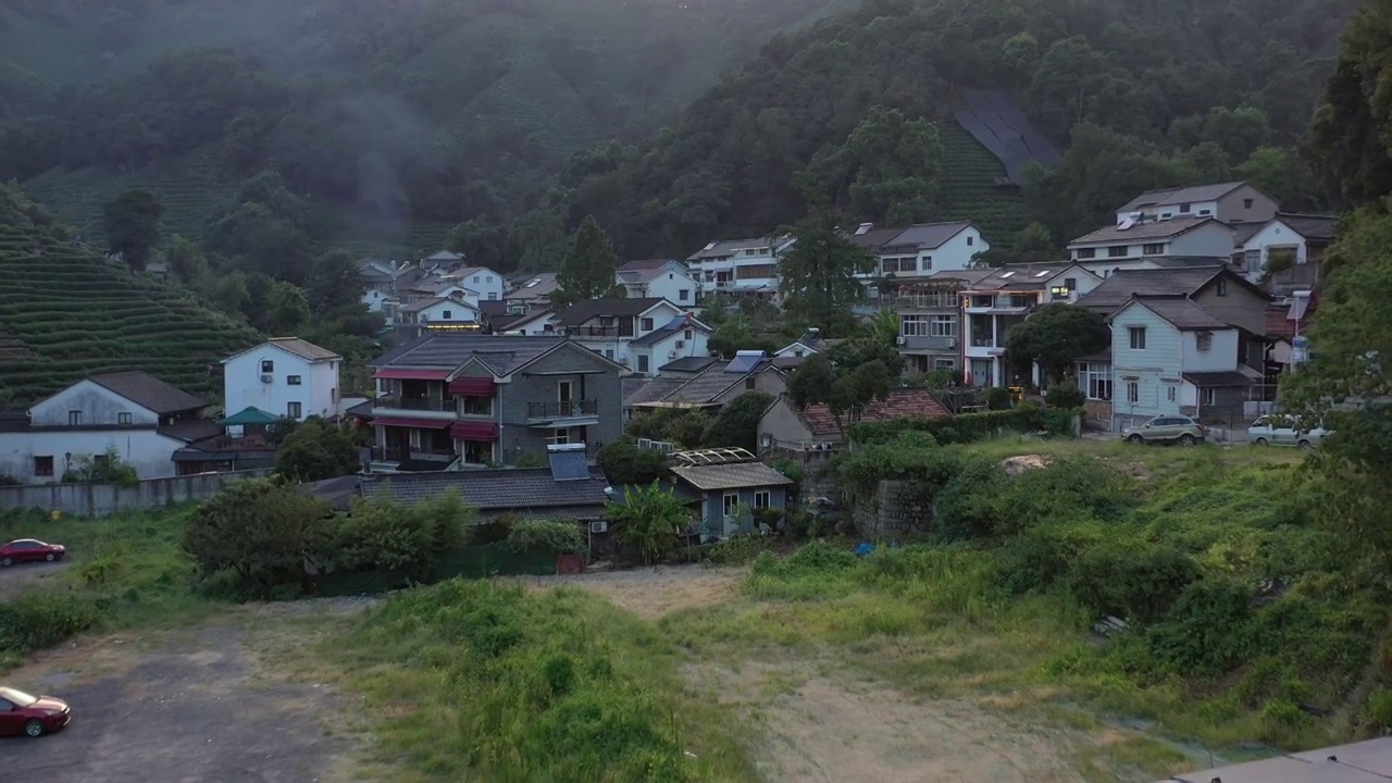 龙井村航拍视频素材