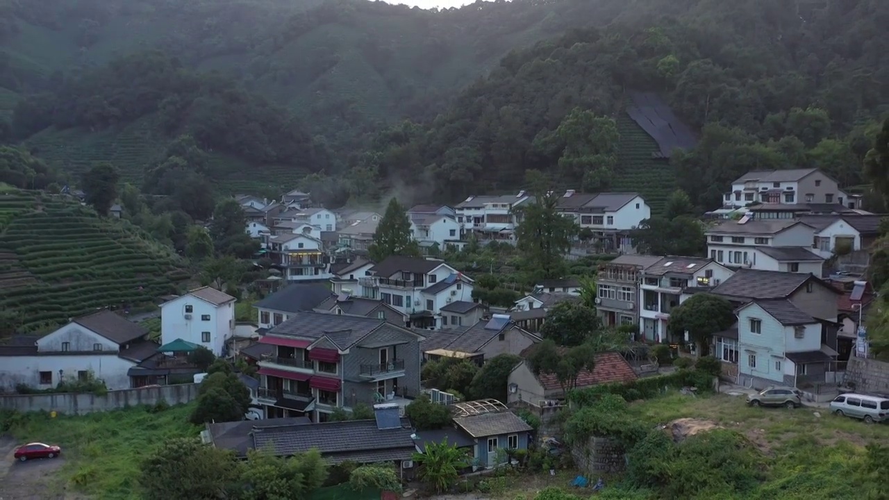 龙井村航拍视频素材