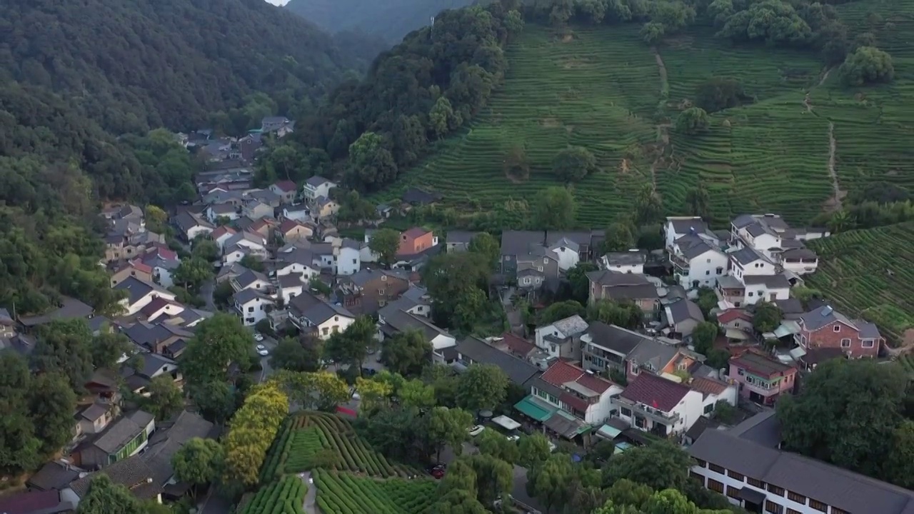 龙井村航拍视频素材