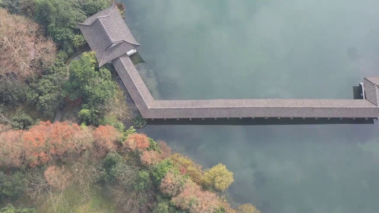 航拍杭州西湖浴鹄湾视频素材