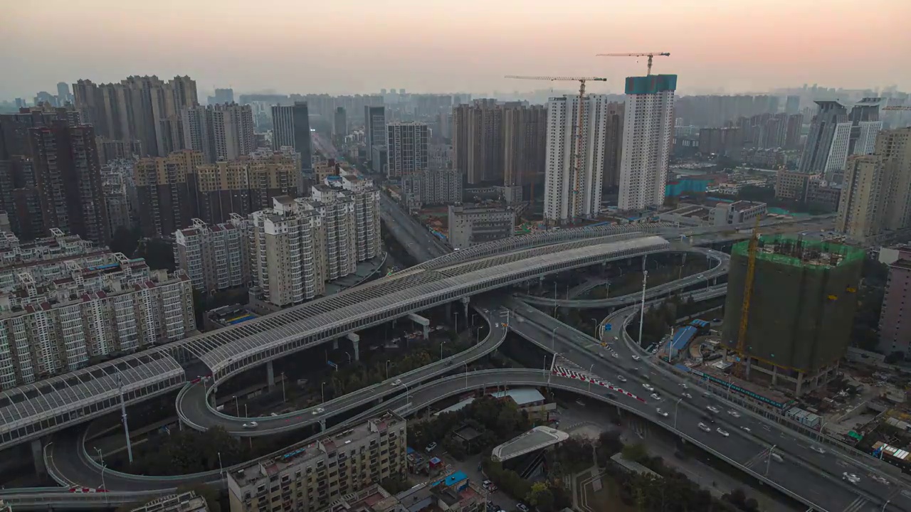 武汉城市雄楚大道夜景延时视频素材