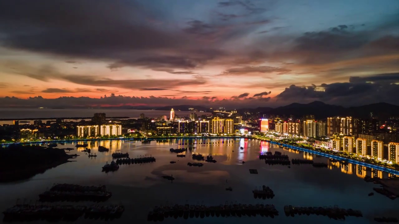 城市天空夜景延时视频素材